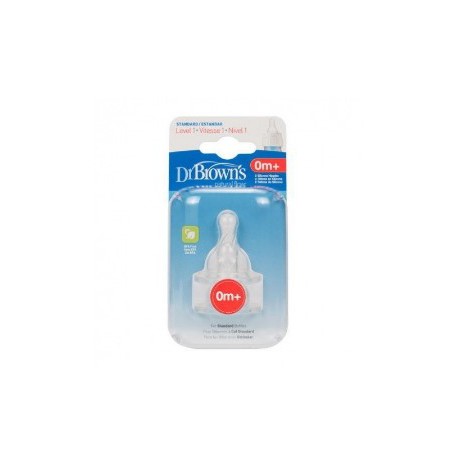 Dr Brown Level SL Narrow Neck &quot;Options&quot; Nipple, 2-Pack / Dot Botol