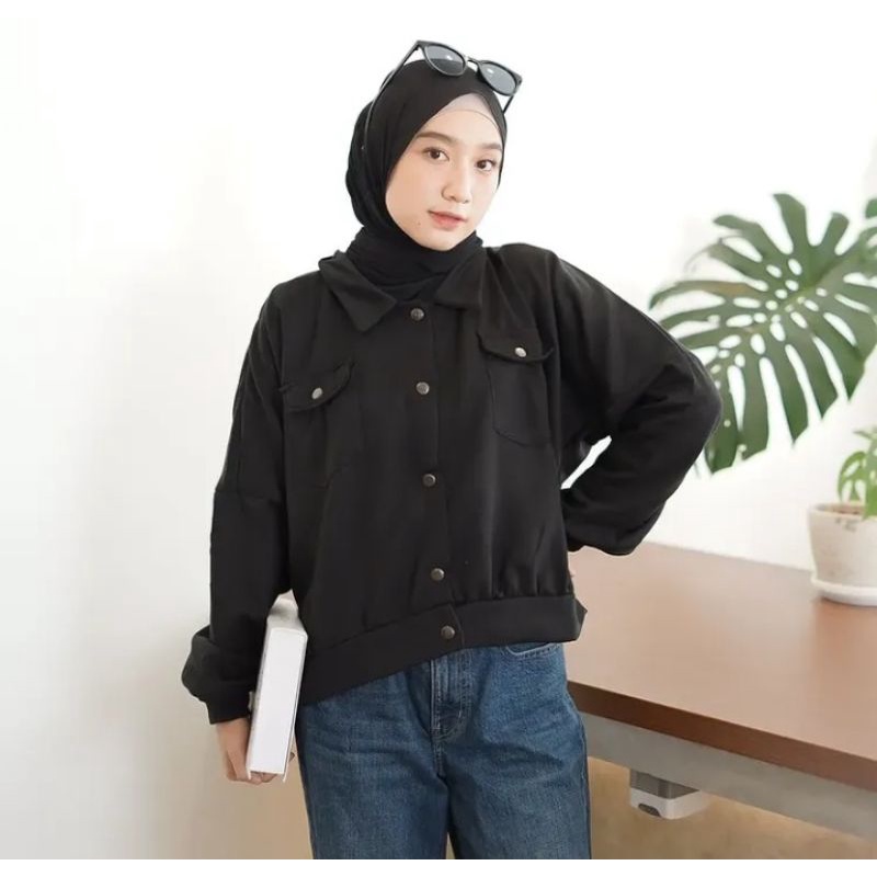 Jaket Wanita Olin Button Jacket Murah Kekinian