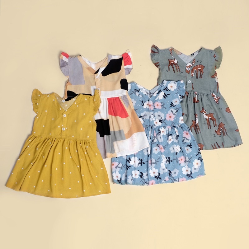 KIARA DRESS/DRESS BAYI LUCU/DRESS BAYI PEREMPUAN/DRESS ANAK PEREMPUAN/DRESS RAYON ANAK