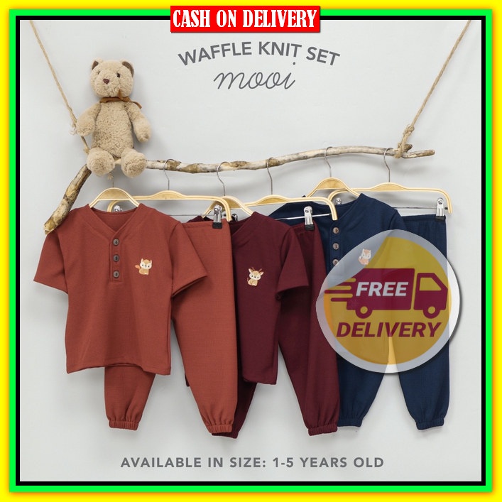 2-5 Tahun | Setelan Anak Rayon Premium Unisex - Setcel Anak - One Set Katun Rayon Polos Laki Laki Pe