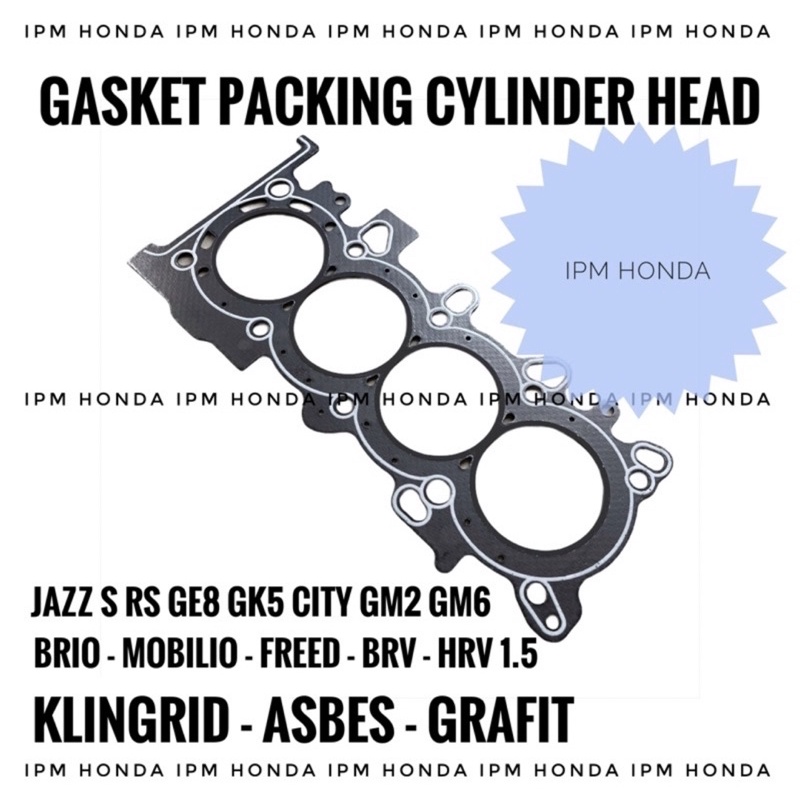 12251 RB0 Paking Packing Gasket Cylinder Head Honda Jazz S RS GE8 2009-2013 GK5 2014-2021 City GM2 2009-2013 GM6 2014-2021 Brio 2012-2021 BRV 2015-2021 Mobilio 2014-2021 Freed 2009-2015 HRV 1.5 1500cc 2015-2021