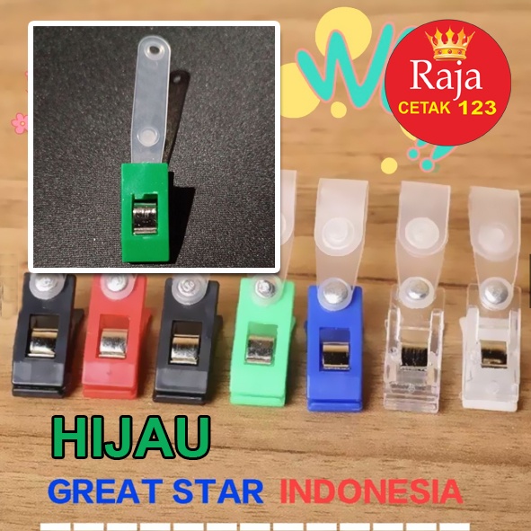 

JEPITAN ID CARD/JEPIT KARTU HOLDER NAMETAG/CAPIT BUAYA WARNA HIJAU