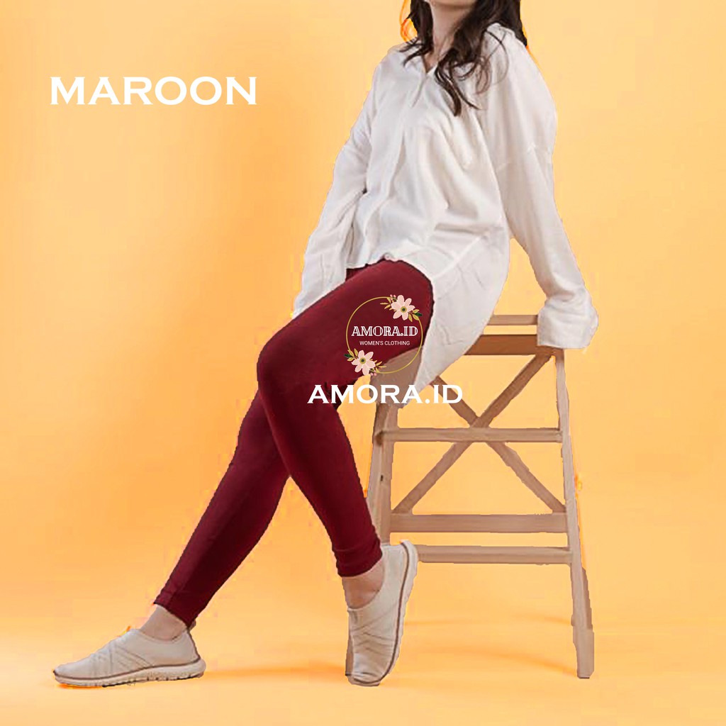 AMORA Celana Legging Tebal Fleece Premium Import Fit To Size S M L XL XXL no
