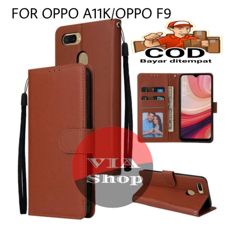 SARUNG DOMPET HP OPPO A11K /OPPO F9 FLIPCASE WALLET LEATHER PREMIUM