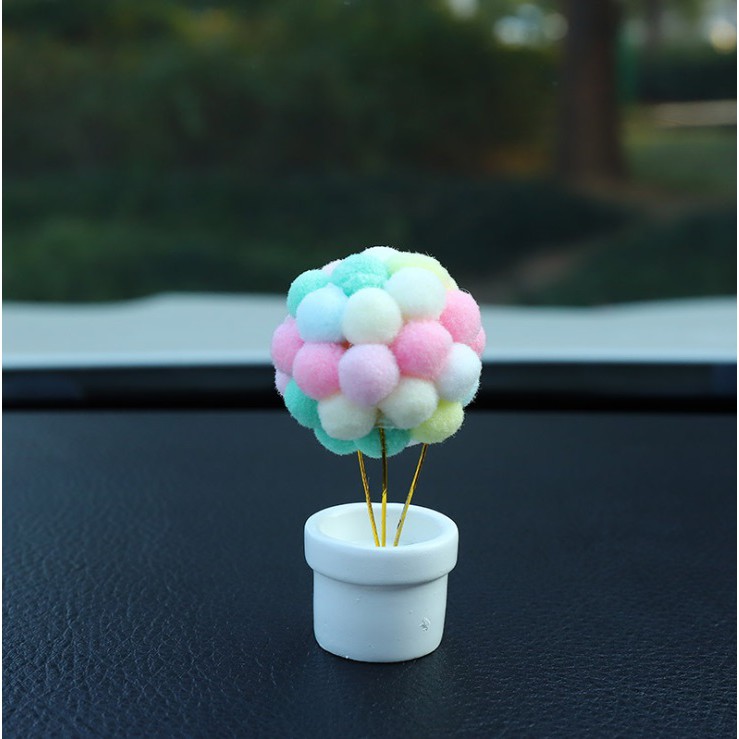 MINI COTTON BALLONs POT MACAROON Series Pajangan Mobil Balon