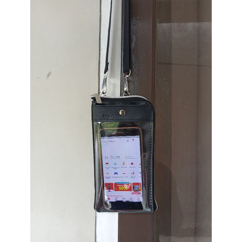 tas leher tas hp transparan tas slempang