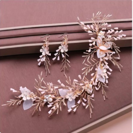 

Headpiece bunga peach pastel M 244