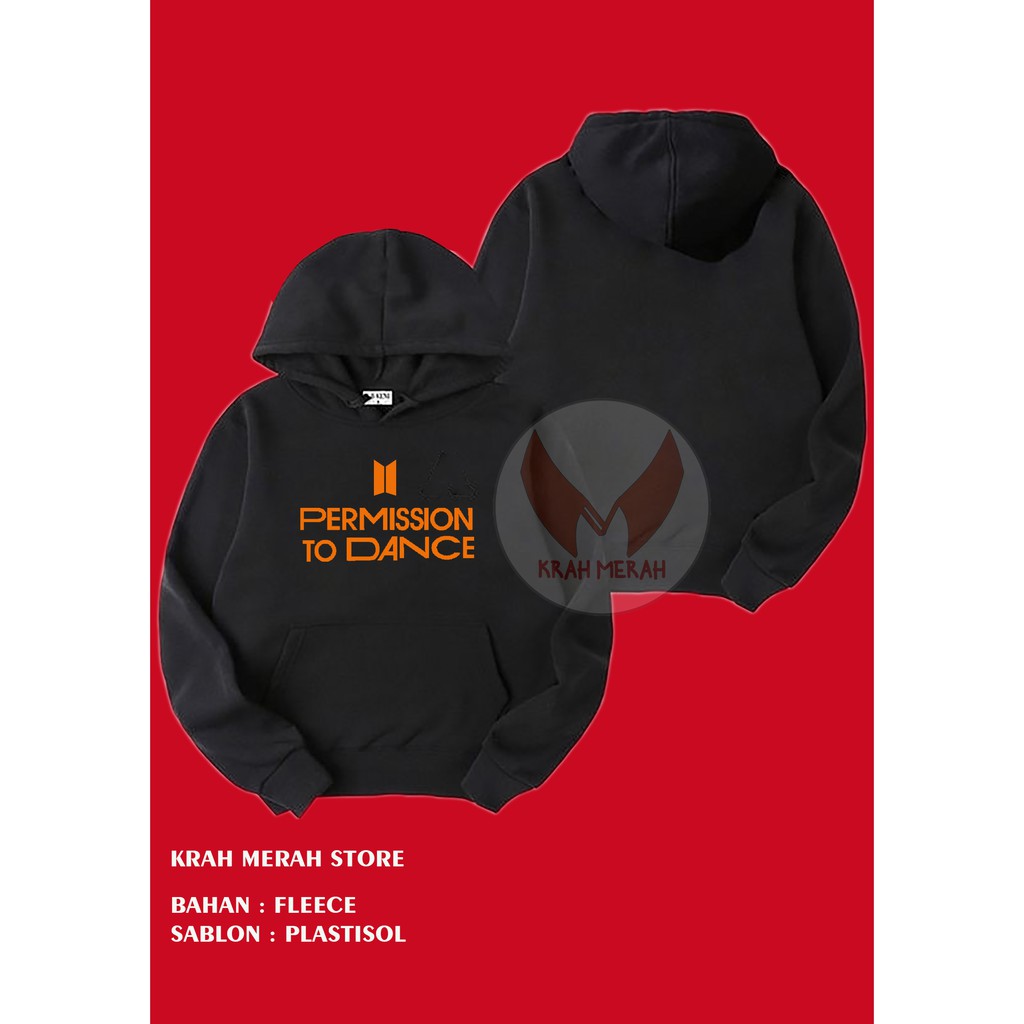 Hoodie BTS PERMISSION TO DANCE SABLON PLASTISOL MURAH