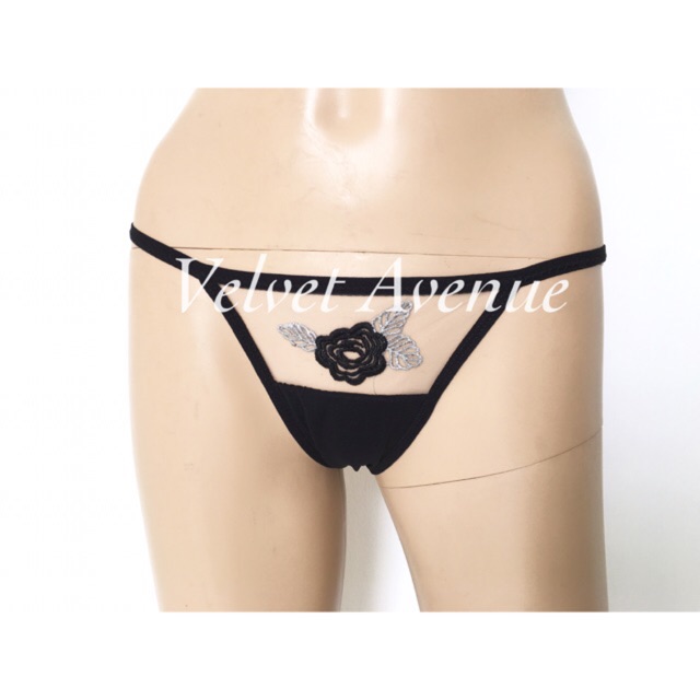 Gstring CD Celana Dalam Wanita Cewek Seksi Sexy 2825 Murah Transparan Hot Bunga Murah Import