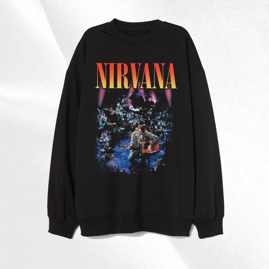 Crewneck NIRVANA UNPLUGGED KURT COBAIN Vintage Sweater Hoodie Music Unisex