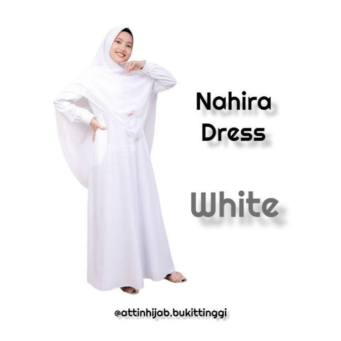 Nahira Dress White by Attin/gamis/attin/gamis cantik/bhn toyobo/bukittinggi