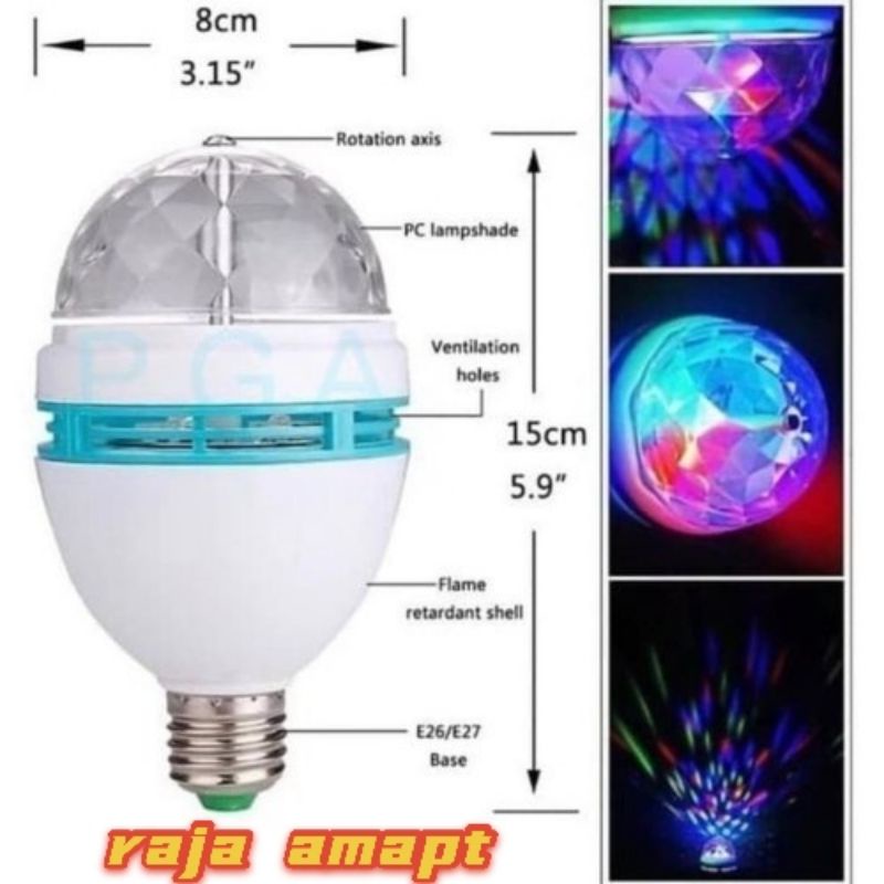 LAMPU MINI PARTY LED LAMPU DISCO LAMPU HIAS RGB 3W COLOUR FULL PROMO