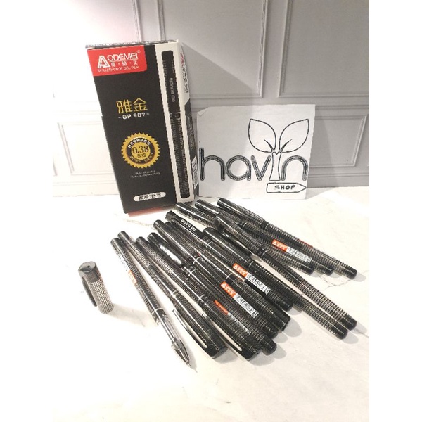 (12pc) pen gel murah/gel pen hitam/bolpen gel termurah/pen murah/pena/pulpen gel-GP-987