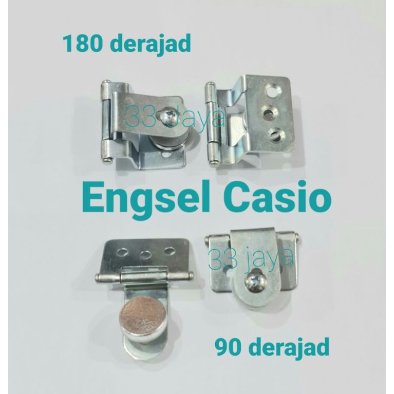 Engsel Lemari Kaca Casio 90 & 180 derajad Chrome per pasang