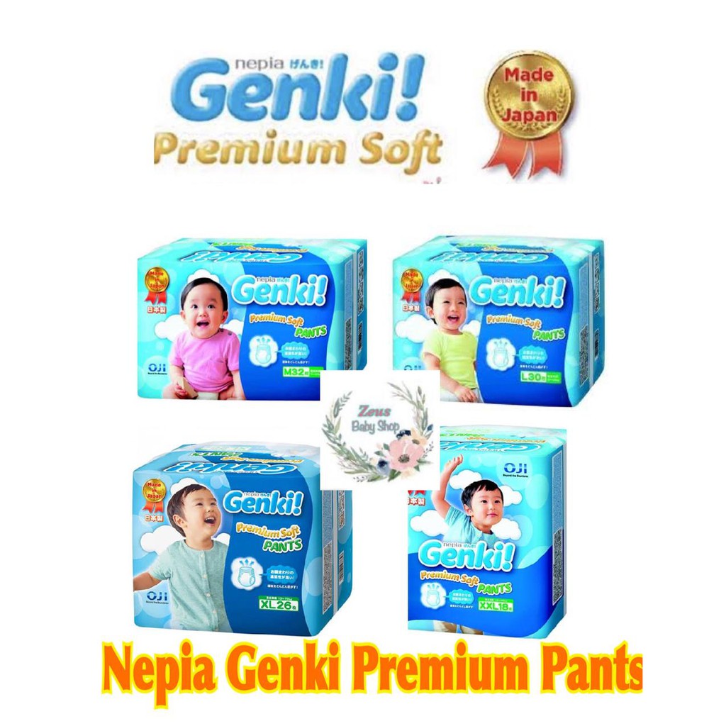 Nepia Genki Premium Pants M32 / L30 / XL26 / XXL18