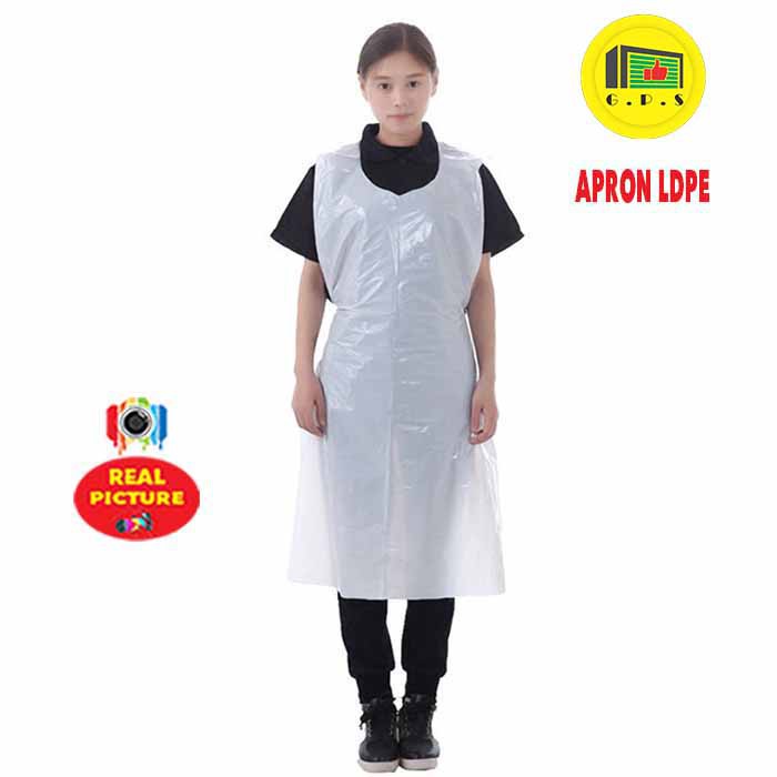 Apron Celemek Plastik Disposable LDPE Export Quality