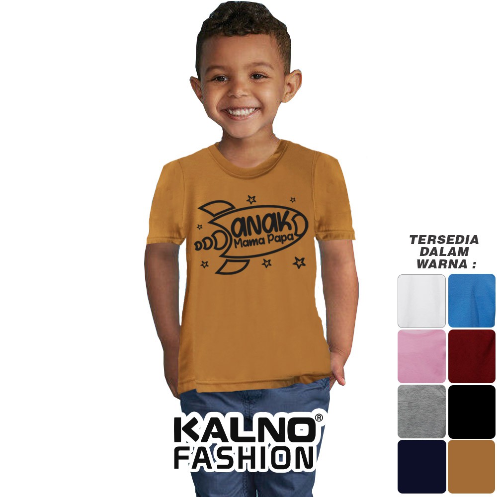 Baju Sablon Anak Papa Mama ROKET 718 -Umur 1-7 Tahun Ukuran S M L XL Bahan Katun Polyester