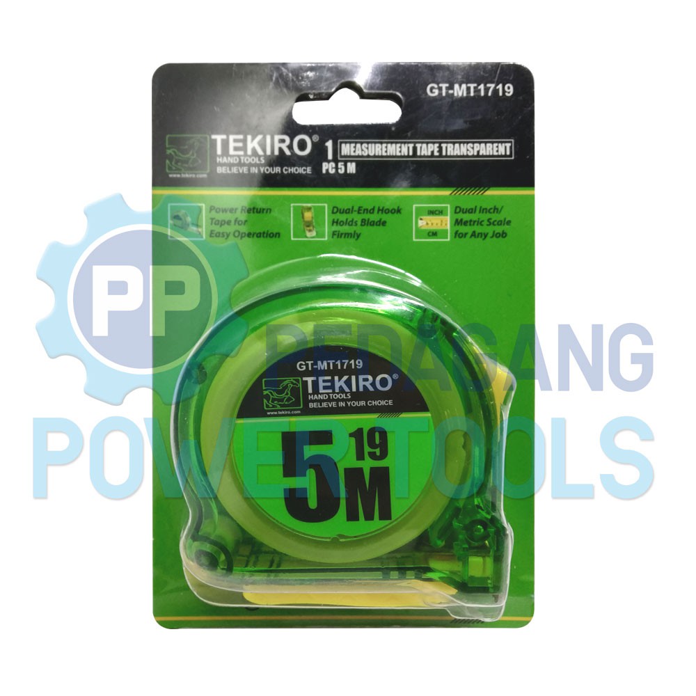 TEKIRO METERAN 5 METER TRANSPARAN MEASURING TAPE GT-MT1719