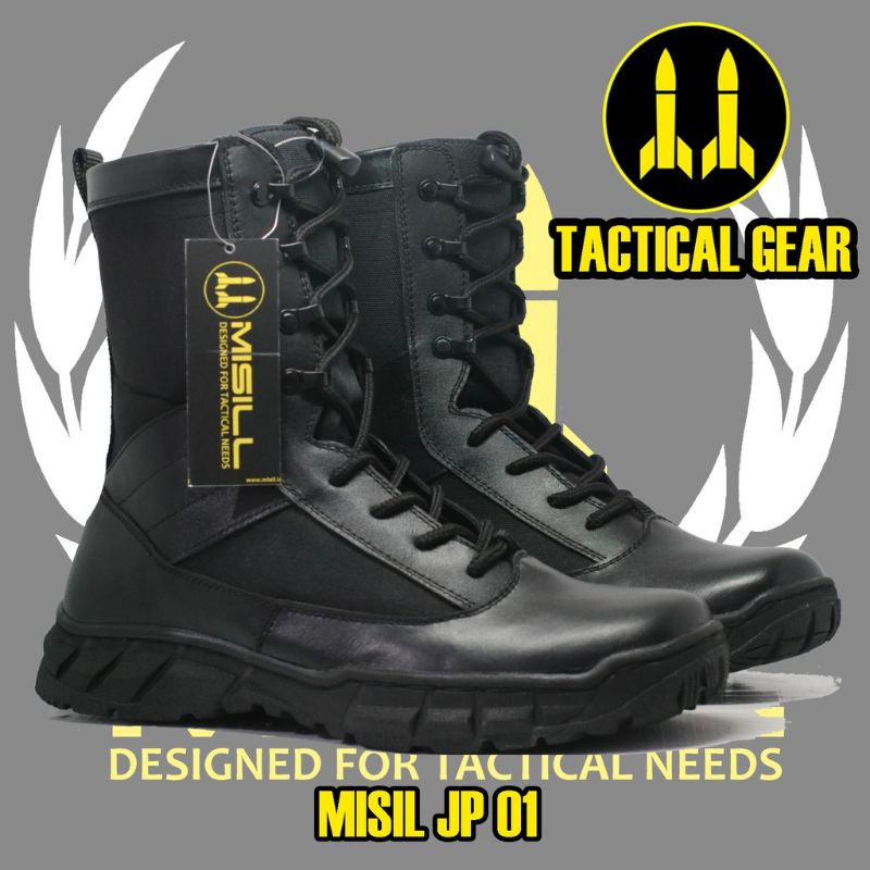 sepatu PDL jatah polri terbaru / sepatu pdl TNI / SATPAM / kulit sapi original merk misil