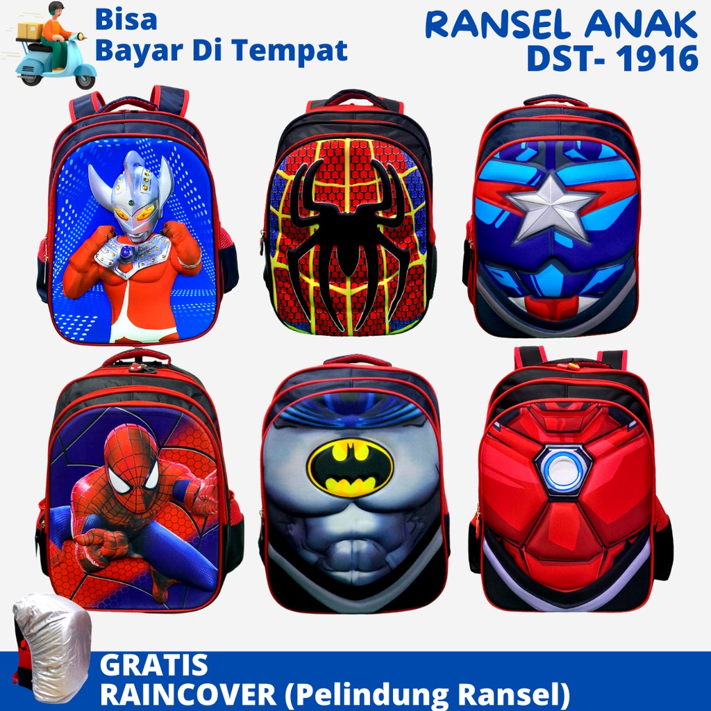 Tas Ransel Anak SD Import DSTR-1916 Ukuran SD Tas Sekolah Tas Anak Laki Laki