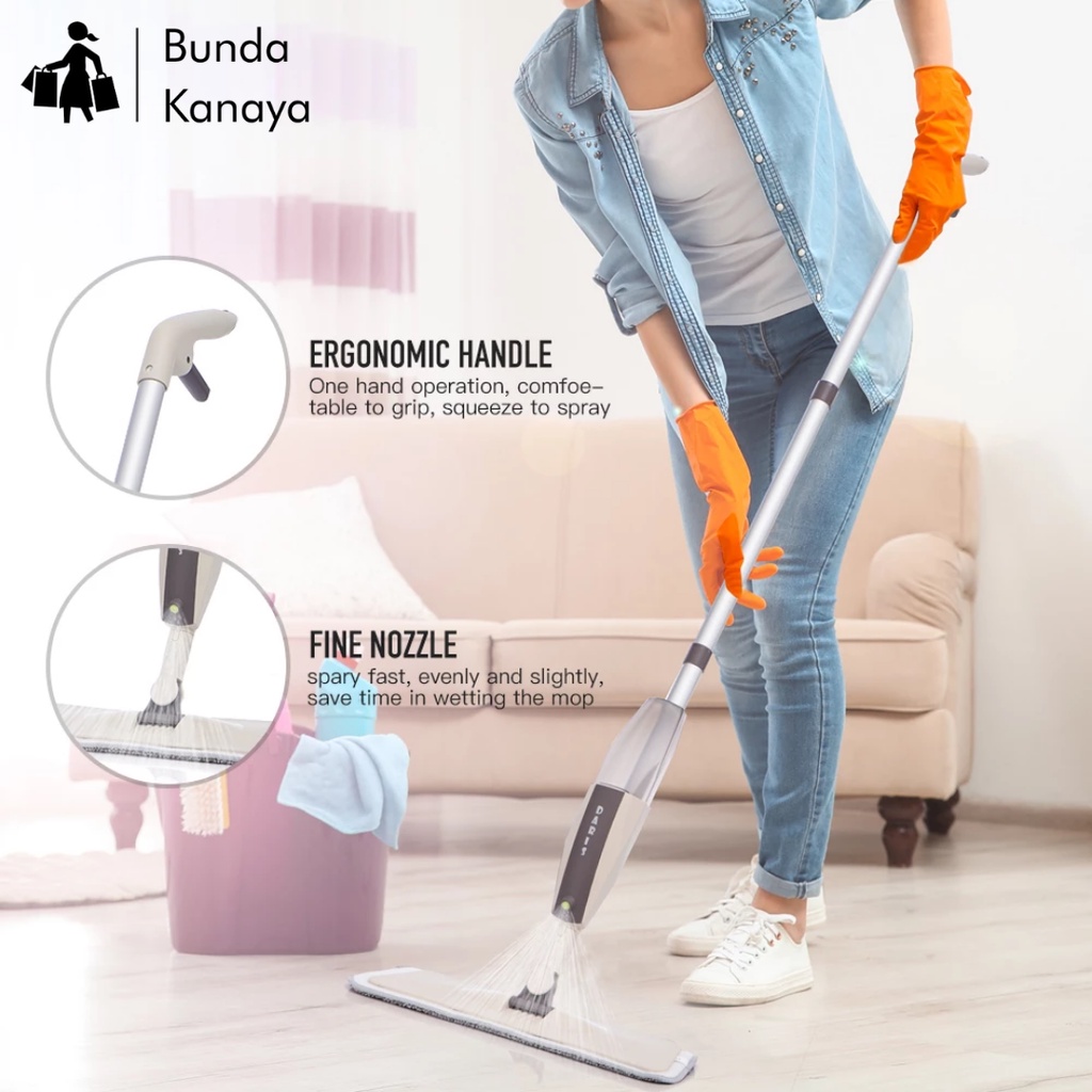 Bunda Kanaya Alat Pel Lantai Spray Mop Praktis Otomatis Water Spraymop