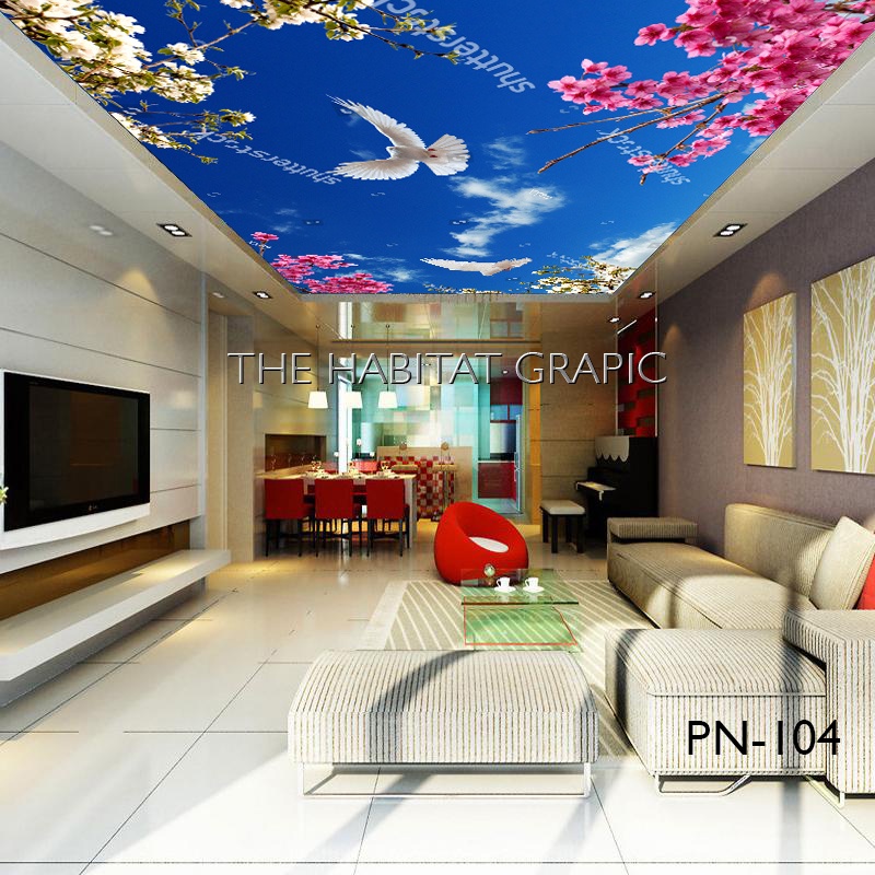 TERBAIK Wallpaper plafon - Wallpaper plafon custom murah -wallpaper plafon langit 3D