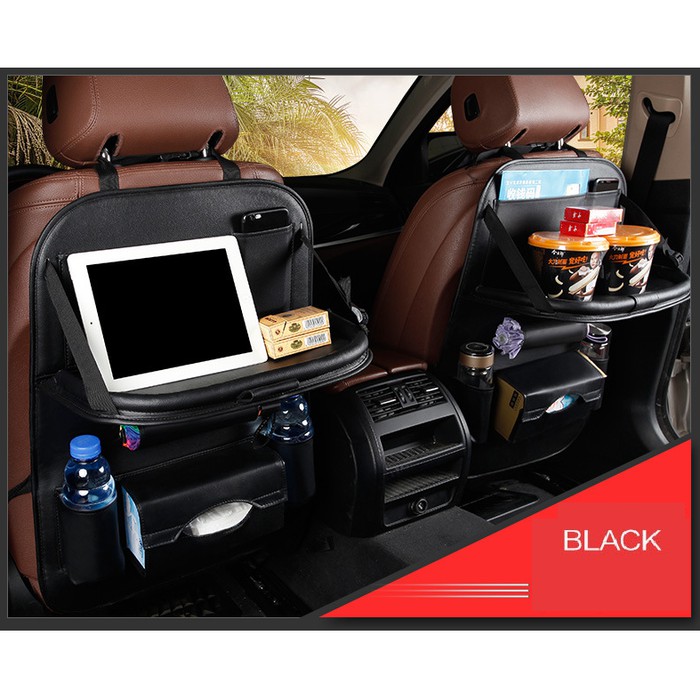 C824i Premium Leather Car Seat Organizer dengan Meja Lipat C824i