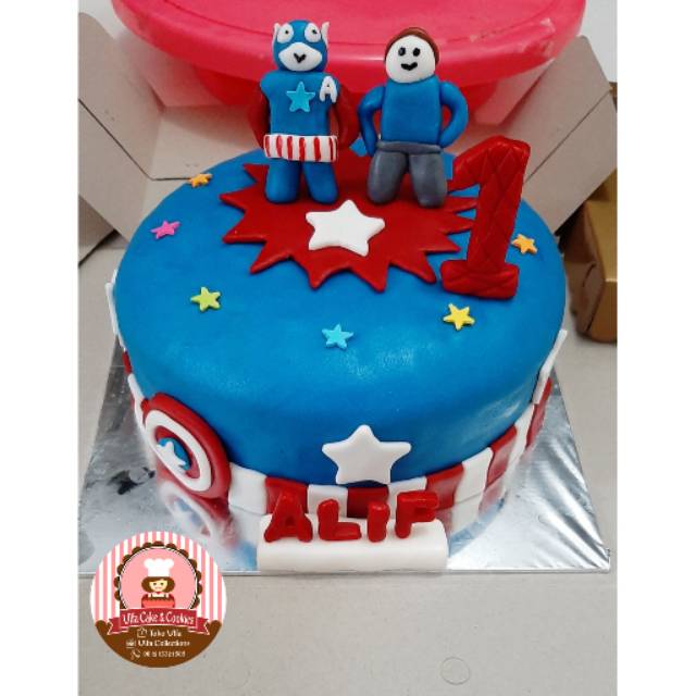 

Birthday Cake Avenger Captain America Fondant