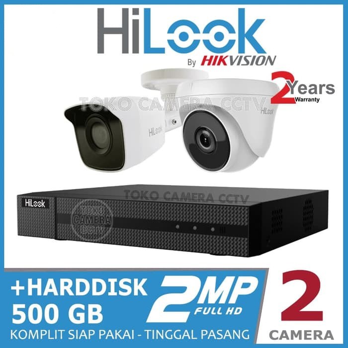 Paket CCTV HiLook by Hikvision 2MP 2 Kamera Siap Pasang