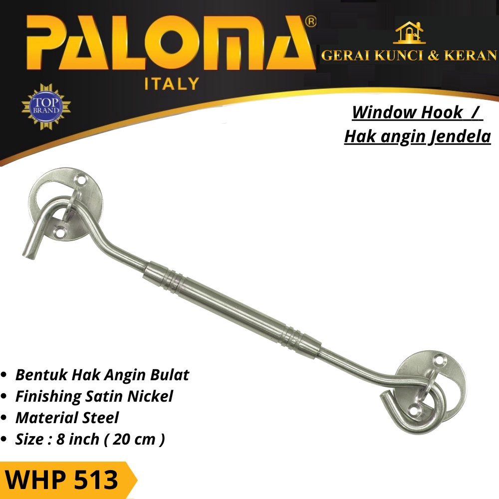 HAK ANGIN PENAHAN JENDELA WHP 513 STEEL 8&quot; INCH 20CM  SN WINDOW HOOK CANTOLAN