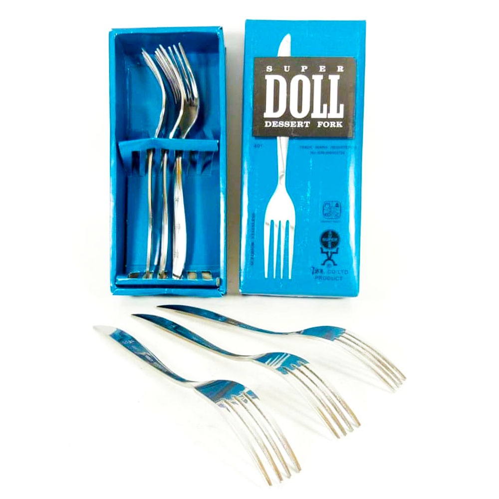 Super doll Sendok Garpu makan stainless steel - 12 pcs