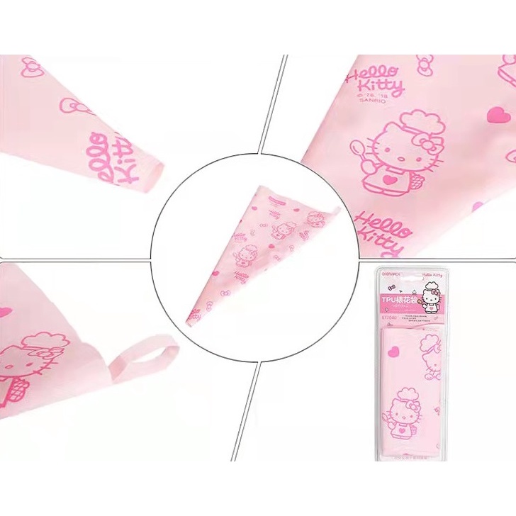 Hello Kitty 40 x 23 Cm Chefmade KT7040 Reusable Pastry Bag Silicone Silikon Tas Piping Bag Warna Pink