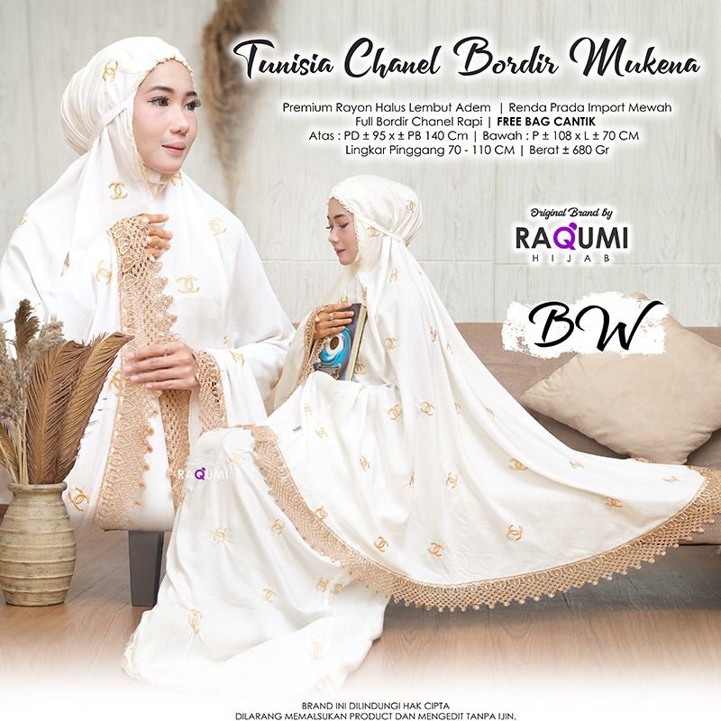 Mukena TUNISIA chanel bordir ori RAQUMI