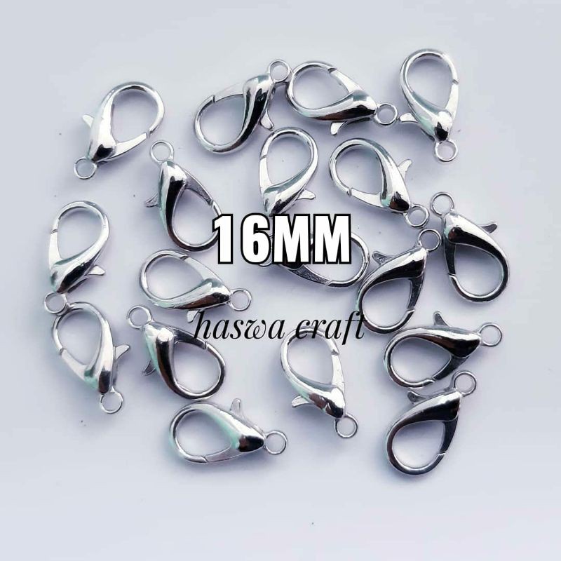 100 biji kokot udang 16mm  / kait udang 16mm / kait konektor 16mm