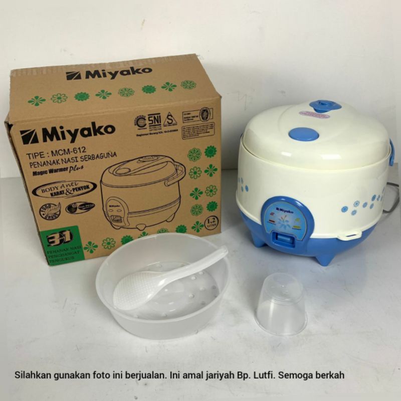 rice cooker miyako 1 liter tipe mcm 612/512c penanak nasi 1liter pemanas nasi 3-in-1 miyako