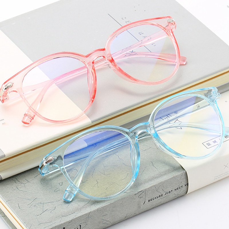 Kacamata Vintage Frame Bulat Bahan PC Transparan Polos