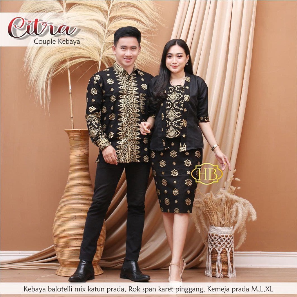 Kebaya Couple Modern Kebaya Tunangan Lamaran Wisuda Maura Couple - Sania Ruffle Batik Couple CITRA DNT Garansi Termurah Shopee - WIDBATIK