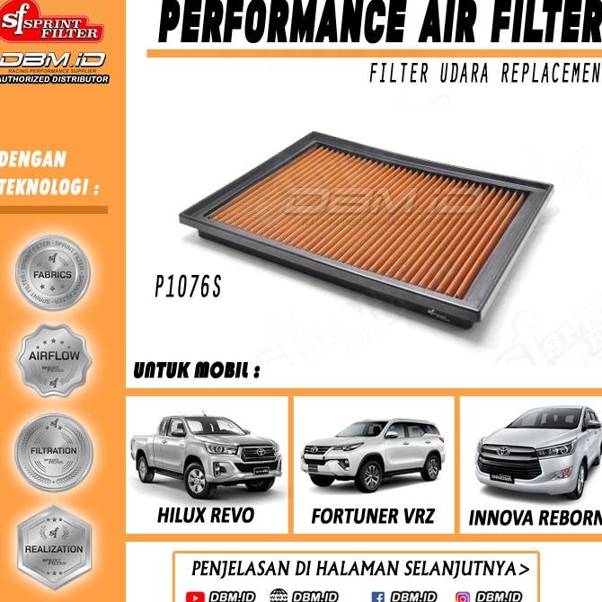 Filter Udara Sprint Filter Innova Reborn Fortuner VRZ Hilux Revo 2016+