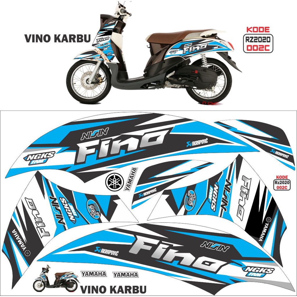 STICKER STRIPING MOTOR YAMAHA FINO KARBU STIKER SEMI FULL BODY MURAH