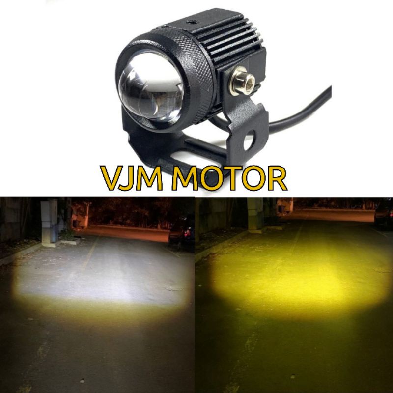 Lampu Tembak LED Foglamp Laser D2 2 Warna Putih /Kuning  Putih/Putih High Low HQ 36Mm