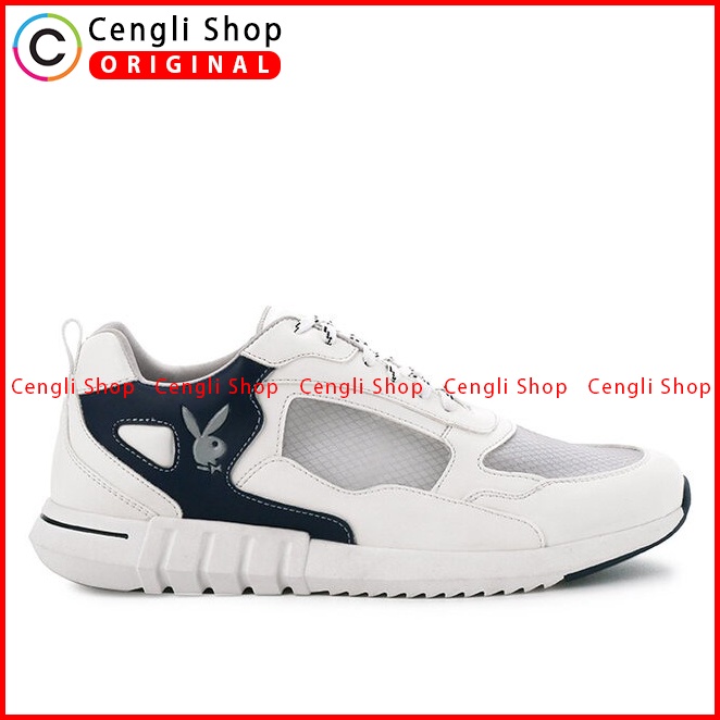 SEPATU SNEAKER PLAYBOY PRIA ORIGINAL CASUAL KETS BRANDED PUTIH PL82