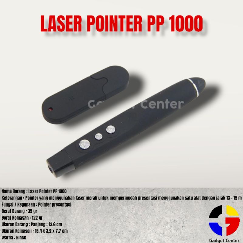 Jual Laser Pointer Wireless Presenter PP1000 / Alat Presentasi Power ...