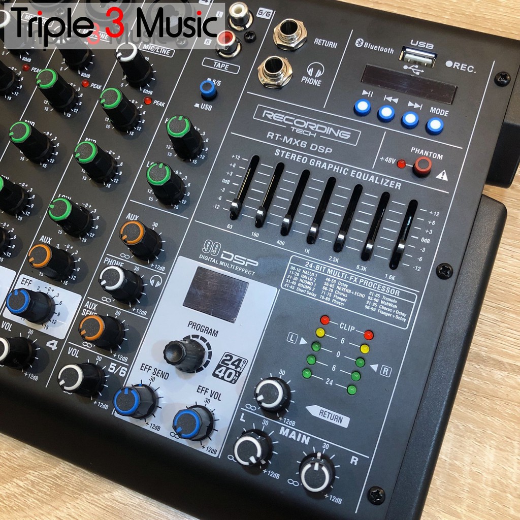 Recording Tech RTMX6 DSP RT-MX6 USB MIXER PODCAST 4 Channel