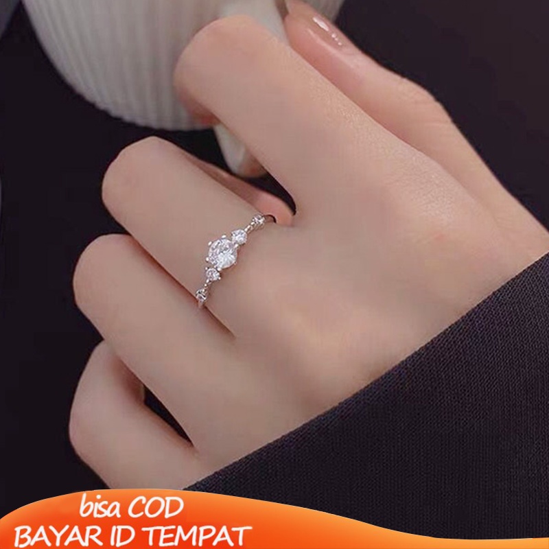 COD❤️Cincin 925 Sterling Silver Ring Jari Telunjuk Pembukaan Anti Karat Dan Anti Luntur Disesuaikan Wanita Fashion Aksesoris Impor Fashion Murah Ready Stock