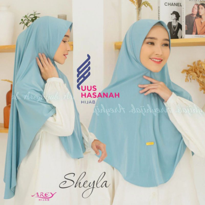 (Original Arey) SHEYLA •jilbab instan jersey rubika•jilbab non pad•bergo simple