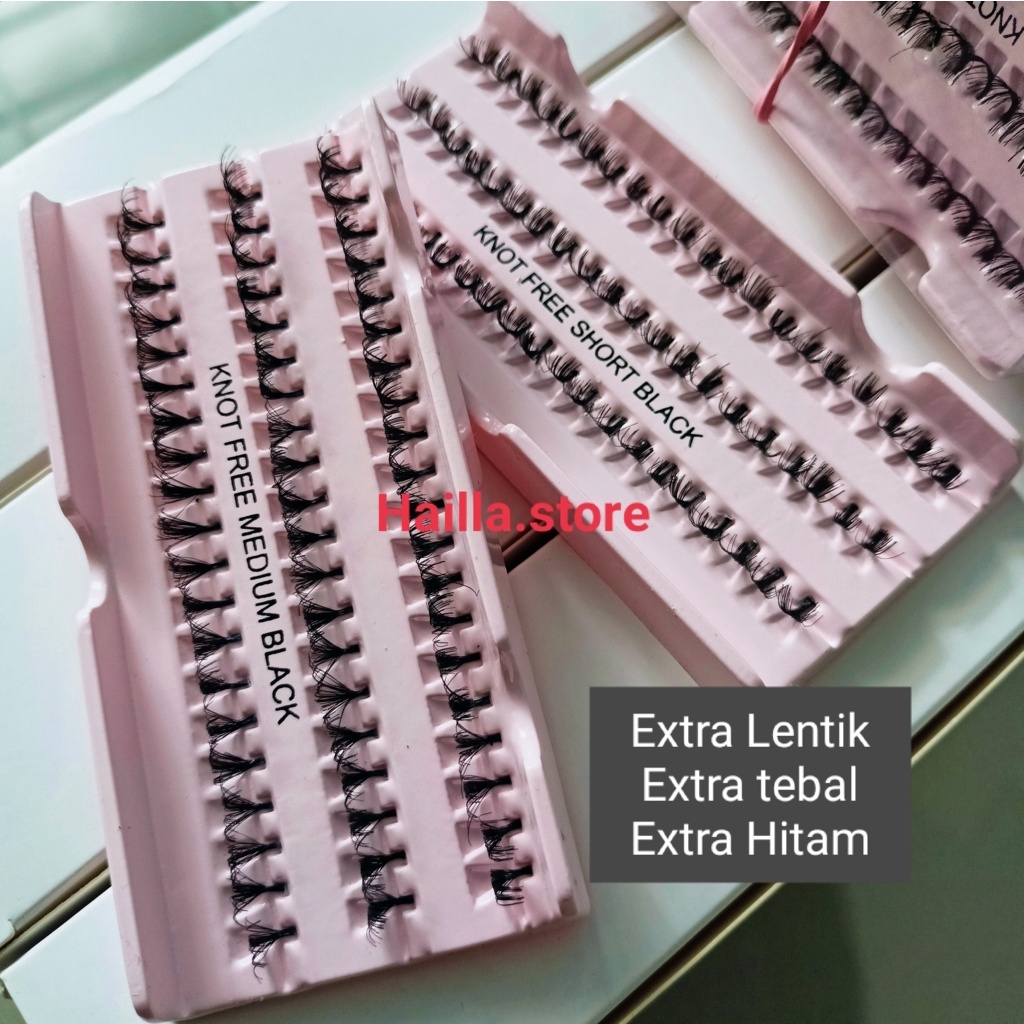 Eyelash Extension KNOT FREE SUPER CURLY Bulu mata Tanam  EXTRA LENTIK EXTRA TEBAL HITAM 10 ply Super Premium Kualitas Export Bagus