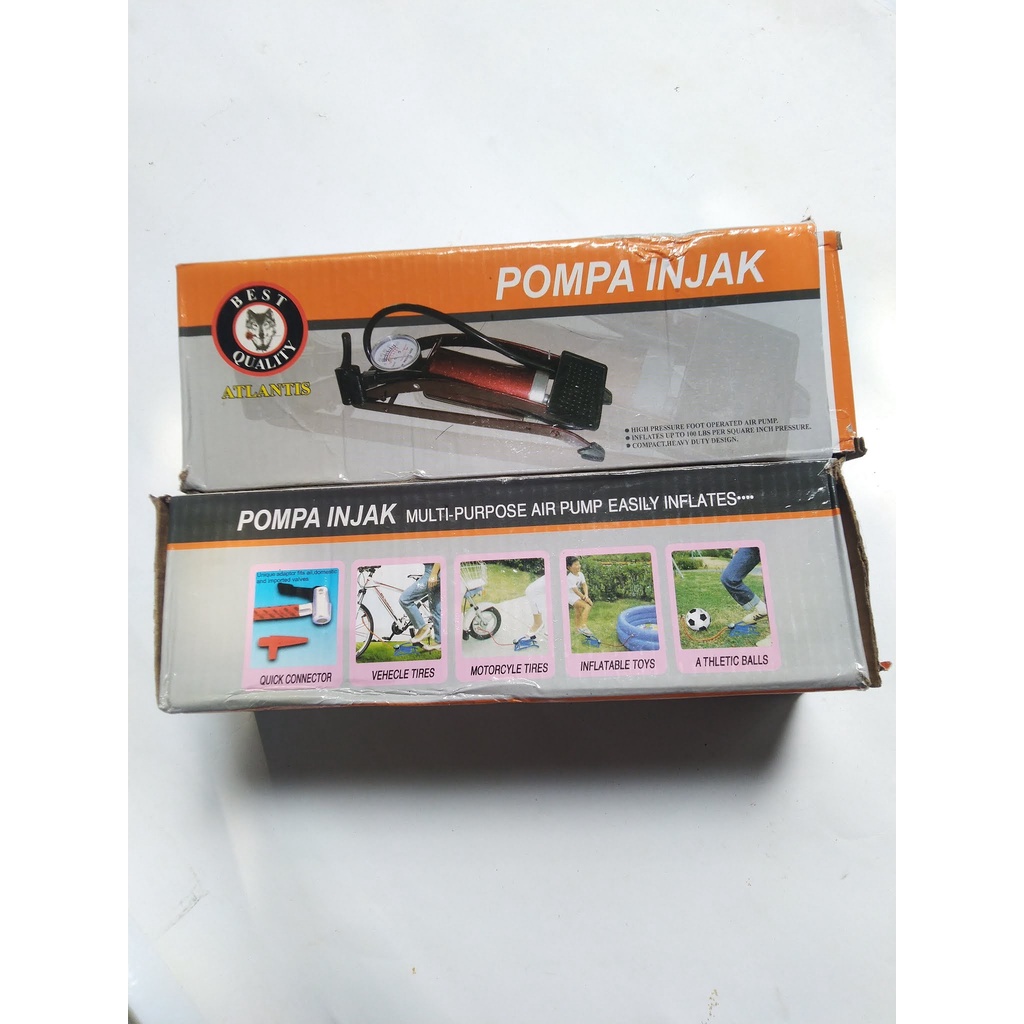 Pompa Injak Atlantis Motor Sepeda Atlantis  Angin Ban Sepeda Dan Motor