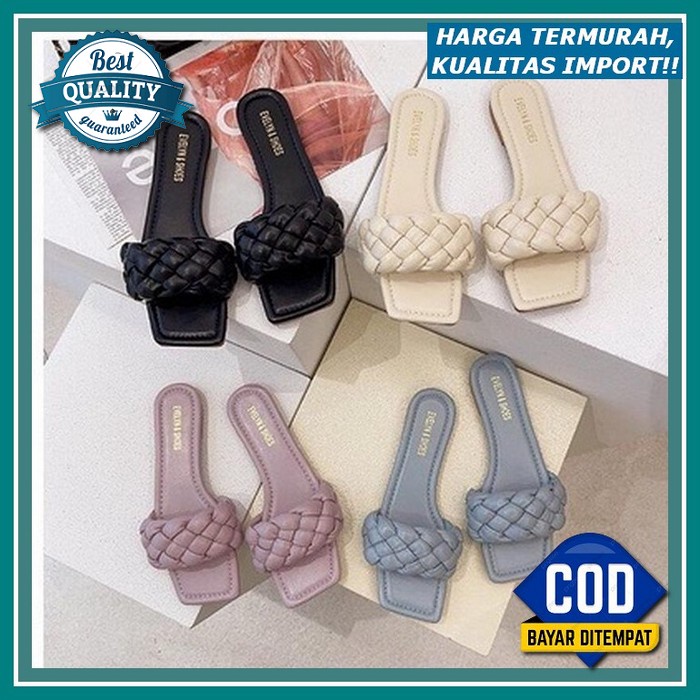 Sandal Slop Karet Unisex Pria / Wanita X Sesame (Sol Sendal Slip On Wanita Kekinian 2022 Termurah Sa