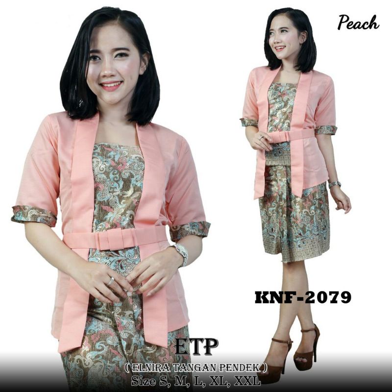 Setelan Kebaya Elnira Tangan pendek / Kebaya Pendek / Kebaya Kutubaru Floy