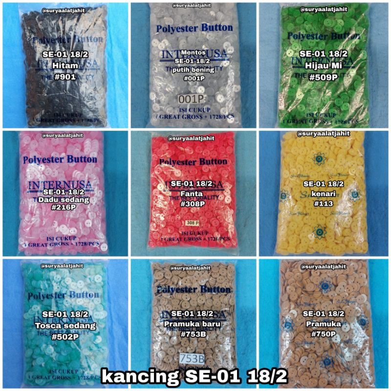 kancing kemeja SE01-18/2L/1.1cm @1mass =rp.54.500/12gros